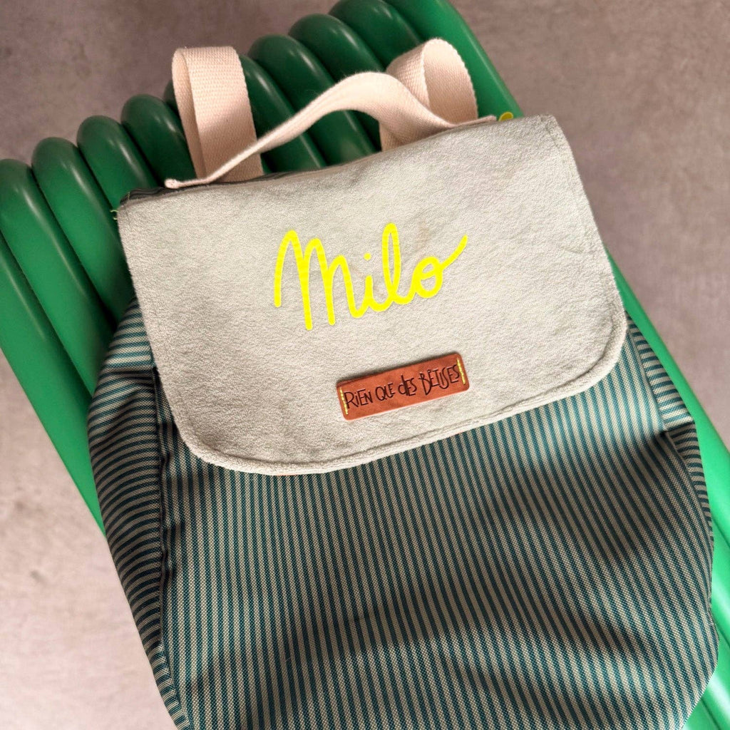 Sac à dos école vert - made in France