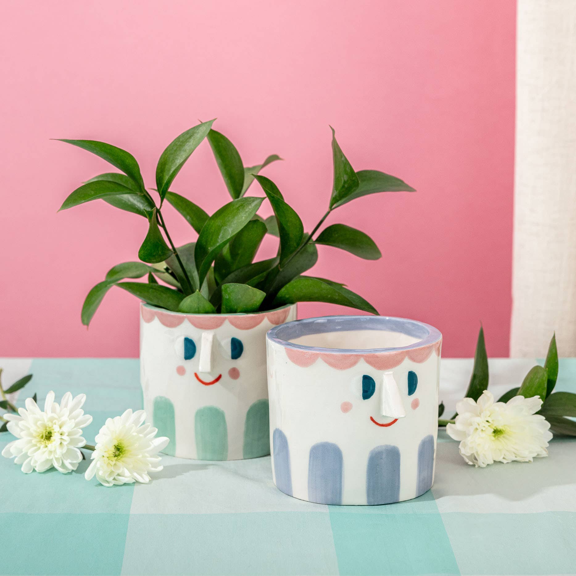Pot en céramique Visage