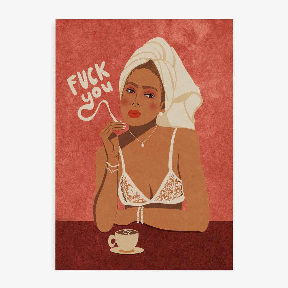 Impression d'art — Femme en smoking et turban en serviette - Pop éditorial: Pas de cadre / 30x40 cm