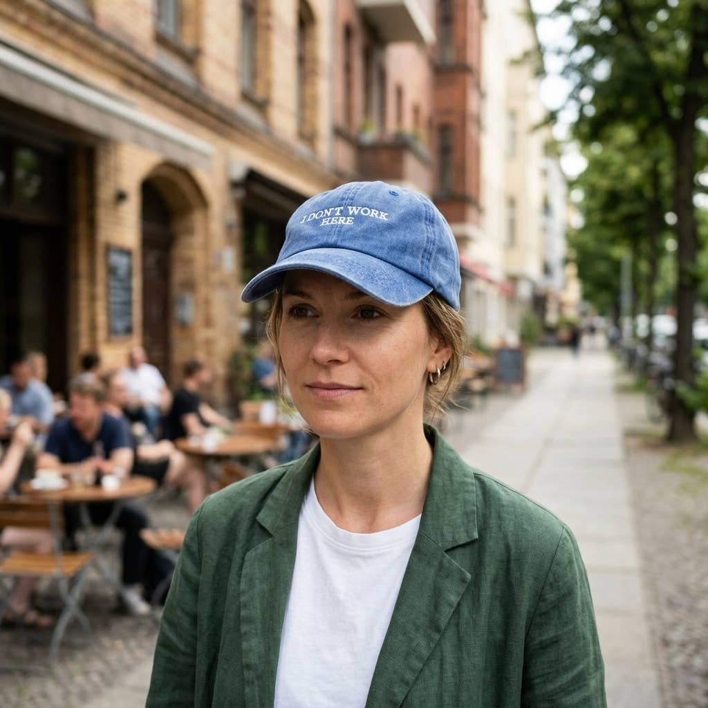 Casquette brodée bordeaux « Je ne travaille pas ici, désolé »: Burgundy