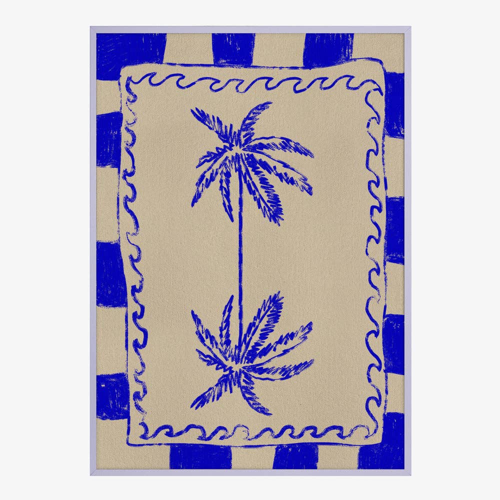 Estampe « Palmiers » - Linogravure bohème: Pas de cadre / 30 x 40 cm