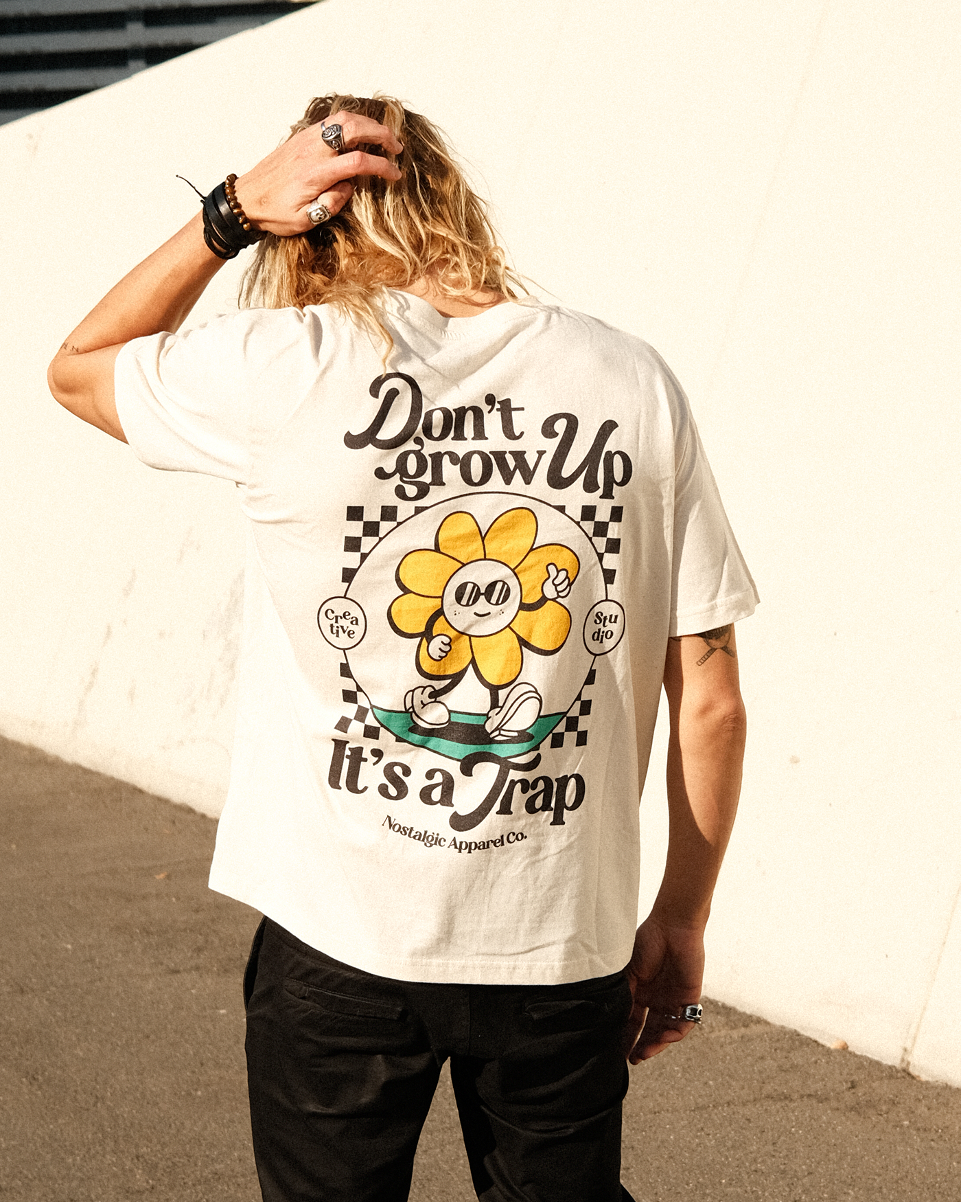 T-shirt naturel oversize « It's a Trap » | L / Oversize