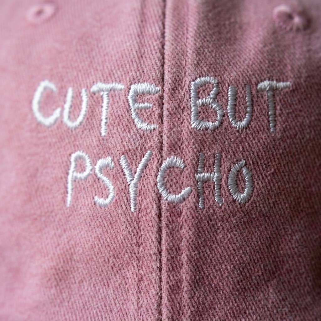 Casquette rose brodée « Mignonne mais psychopathe »: Green
