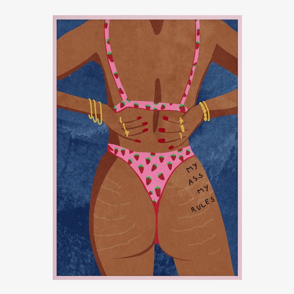 Affiche « Mon cul, mes règles » — Décor féministe pictural: Pas de cadre / 30x40 cm