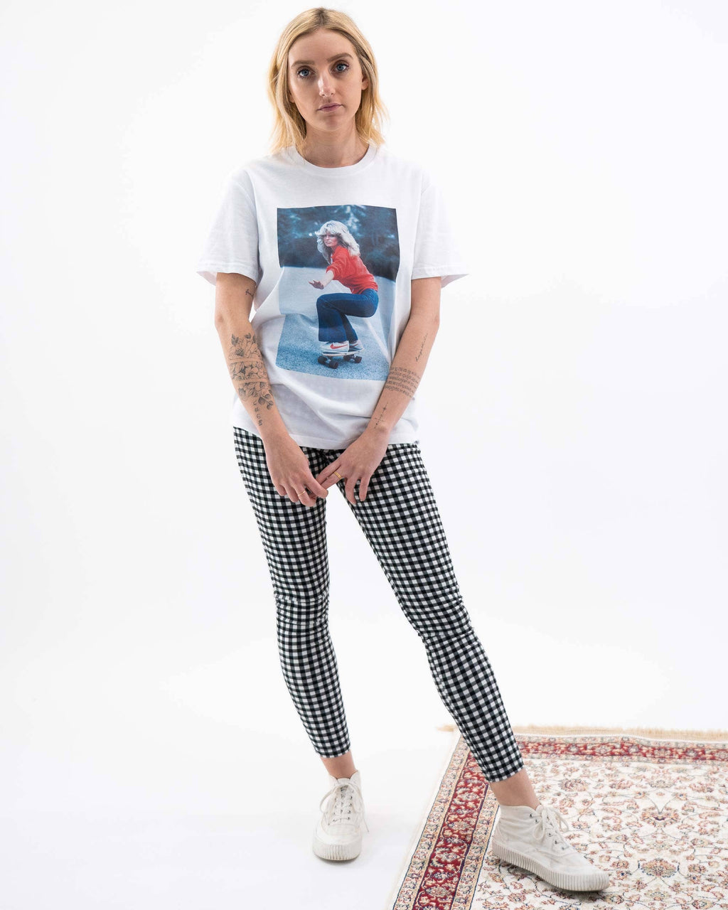 T-shirt Farrah Fawcett - Tee shirt photo vintage: Blanc / S