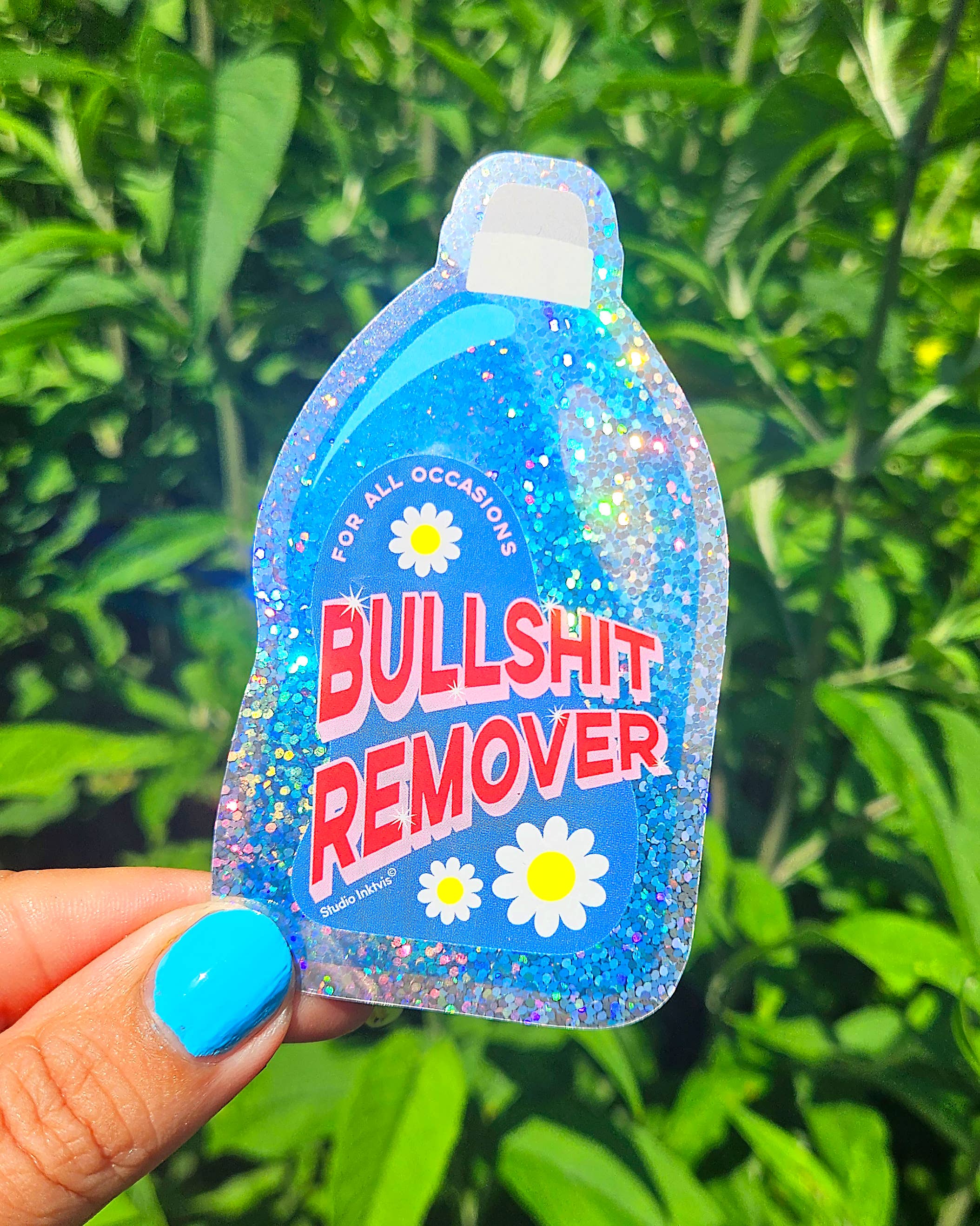 Autocollant scintillant Bullshit Remover détergent