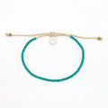 Bracelet perlé en verre dépoli Ka'anapali, bracelet de cheville Surf: Turquoise