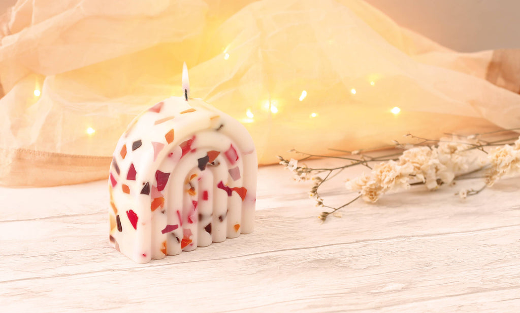 KIT DIY BOUGIE TERRAZZO ARC EN CIEL