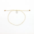 Bracelet perlé en verre dépoli Ka'anapali, bracelet de cheville Surf: Blanc