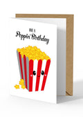 Carte d’anniversaire « Have a poppin’ birthday » avec pop-corn