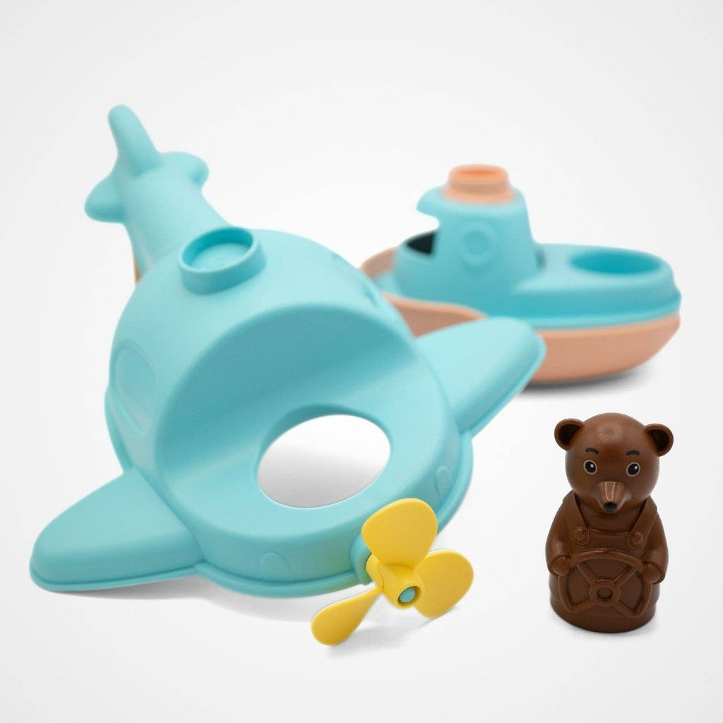 Hydravion Bateau Petit Ours Brun - Menthe