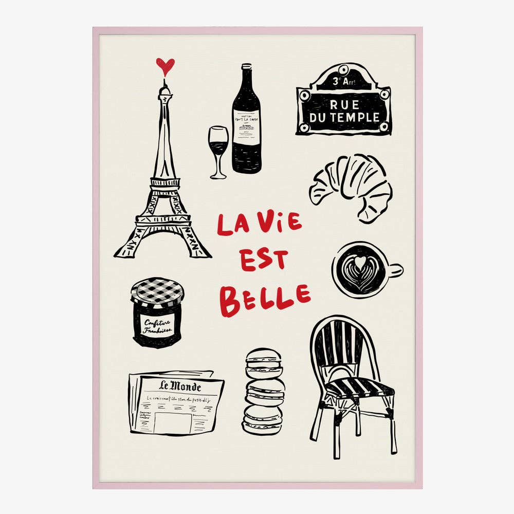 Affiche « Icônes de Paris » – Décor en encre noire: Pas de cadre / 30 x 40 cm