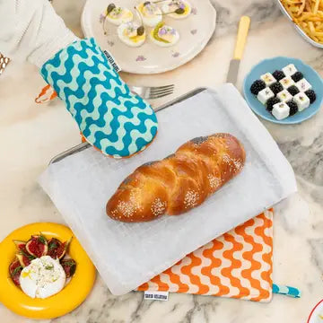 Gant de cuisine Turquoise & Orange