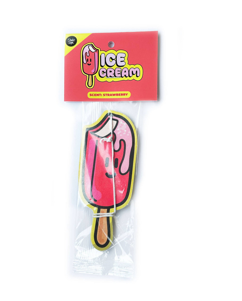 Désodorisant Fraise Glace pour voiture et intérieur: Assainisseur d'air+emballage