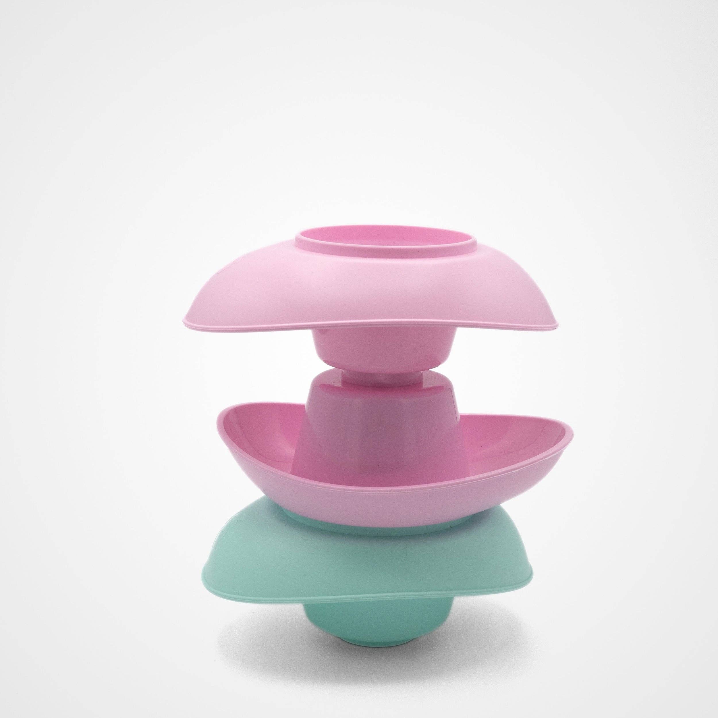 6 Barques Gigognes Pastel - Rose & Turquoise