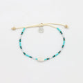 Bracelet Mauna Loa, bracelet perlé délicat et réglable: Turquoise