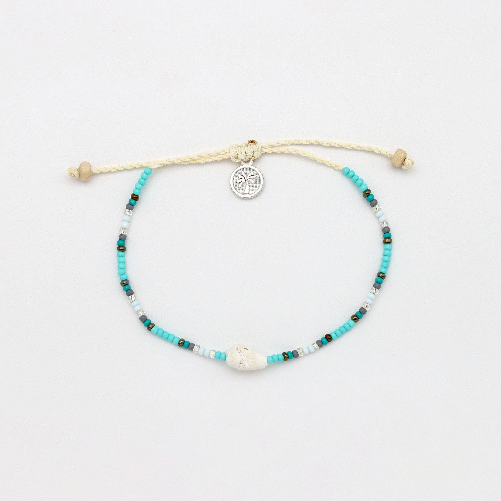 Bracelet Mauna Loa, bracelet perlé délicat et réglable: Turquoise