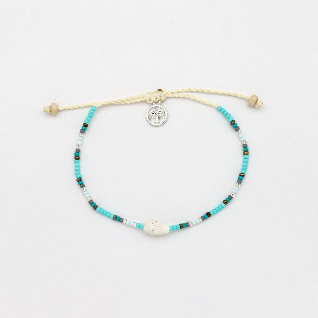 Bracelet Mauna Loa, bracelet perlé délicat et réglable: Bleu