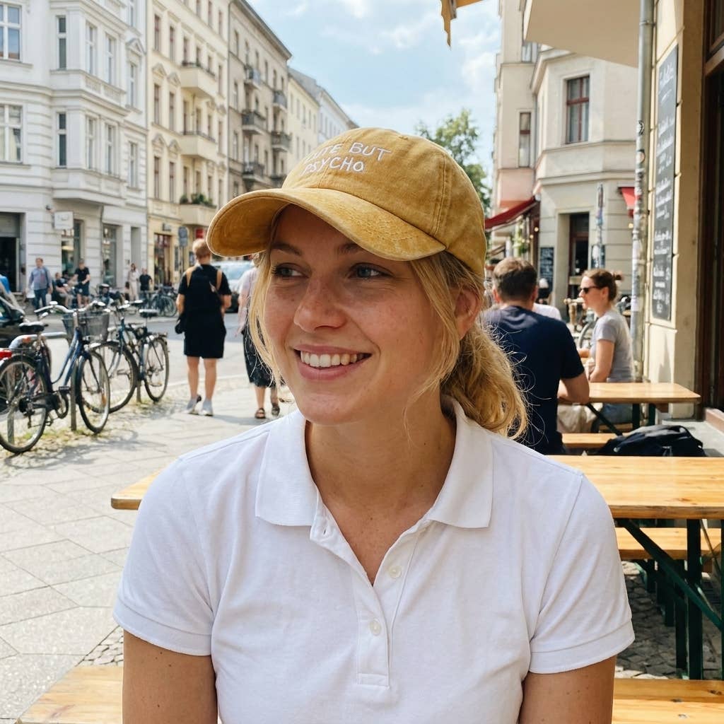 Casquette rose brodée « Mignonne mais psychopathe »: Green