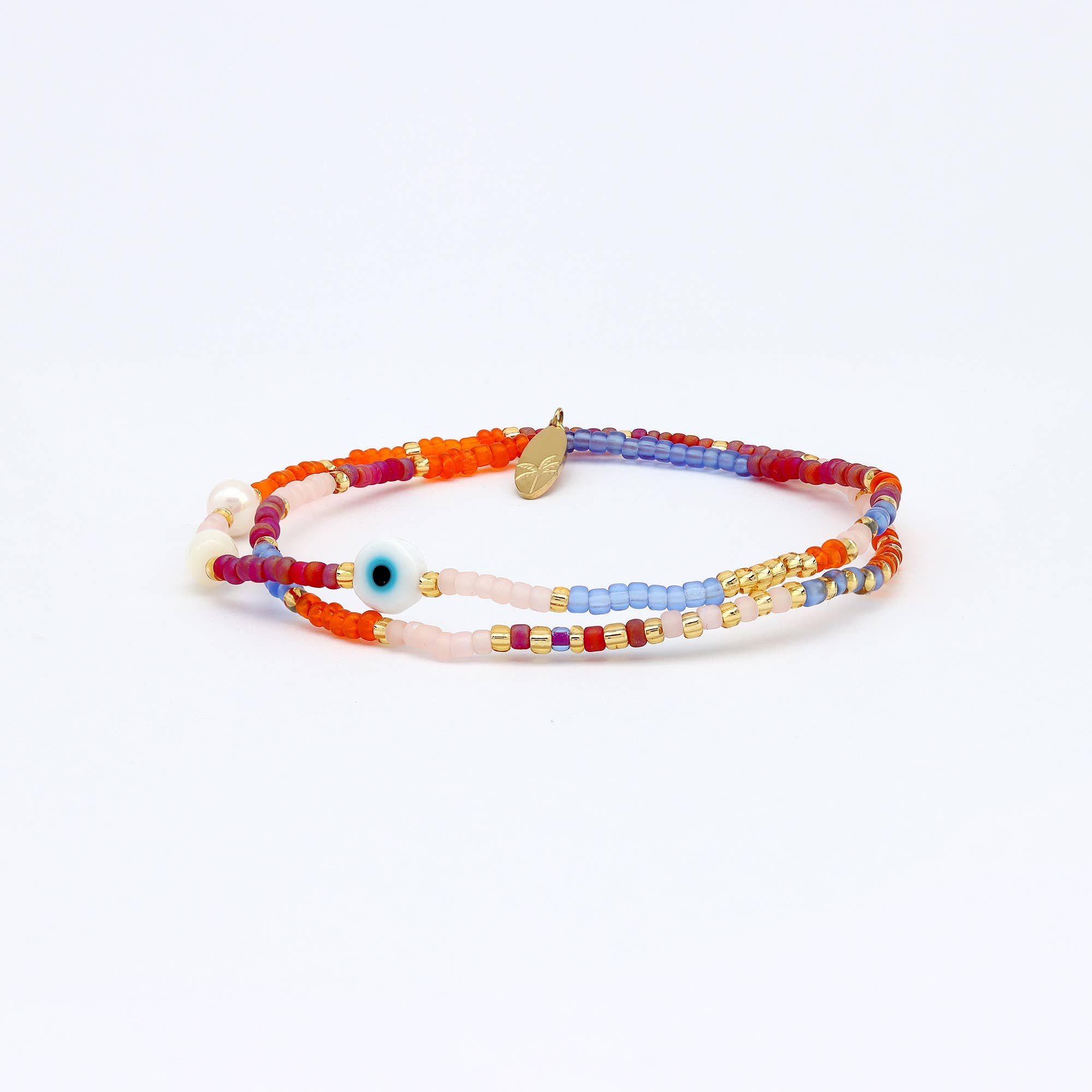 Matahari Bracelet perlé œil protecteur, bracelet élastique délicat