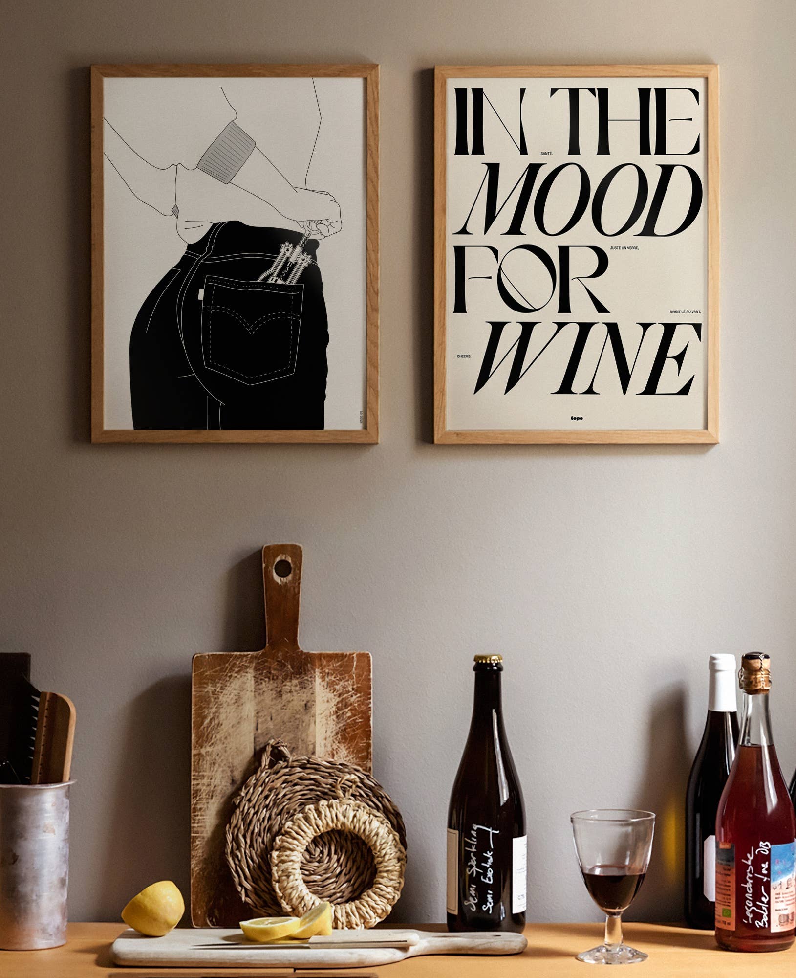 Affiche | In the mood for wine | Poster typographique: L - 30x40cm