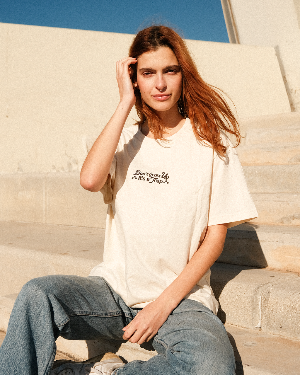 T-shirt naturel oversize « It's a Trap » | M / Oversize