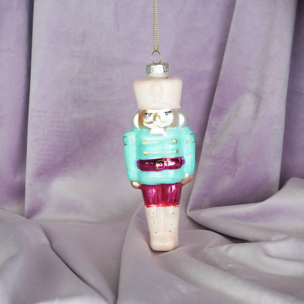 Suspension de Noël -Casse-Noisette- Bleu/Rouge - 6,5x4x17cm