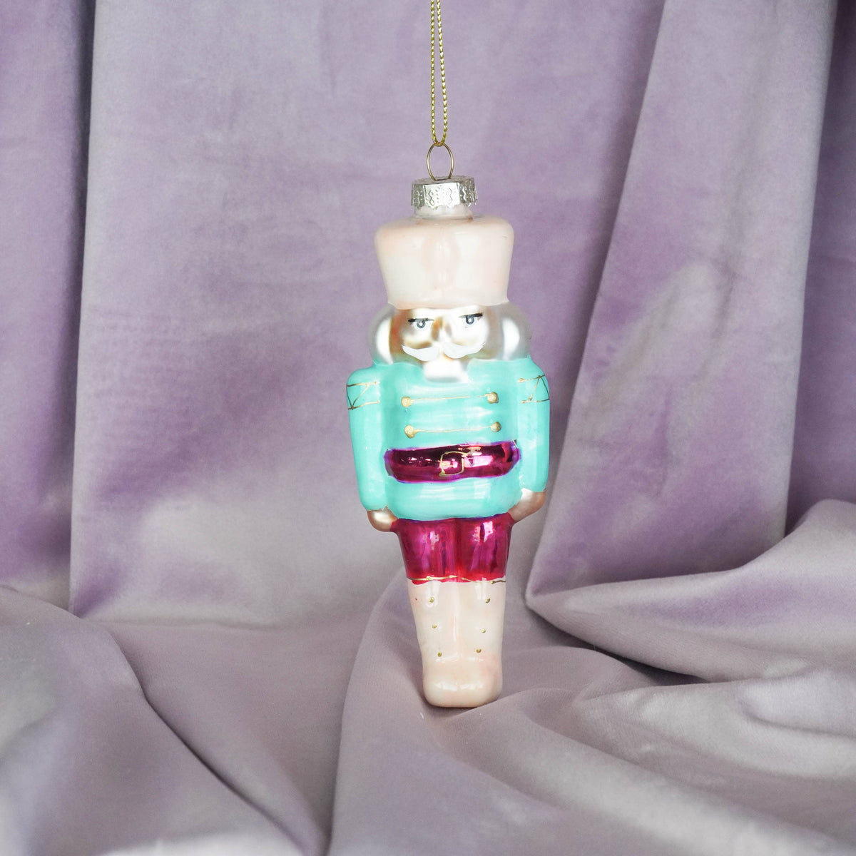 Suspension de Noël -Casse-Noisette- Bleu/Rouge - 6,5x4x17cm