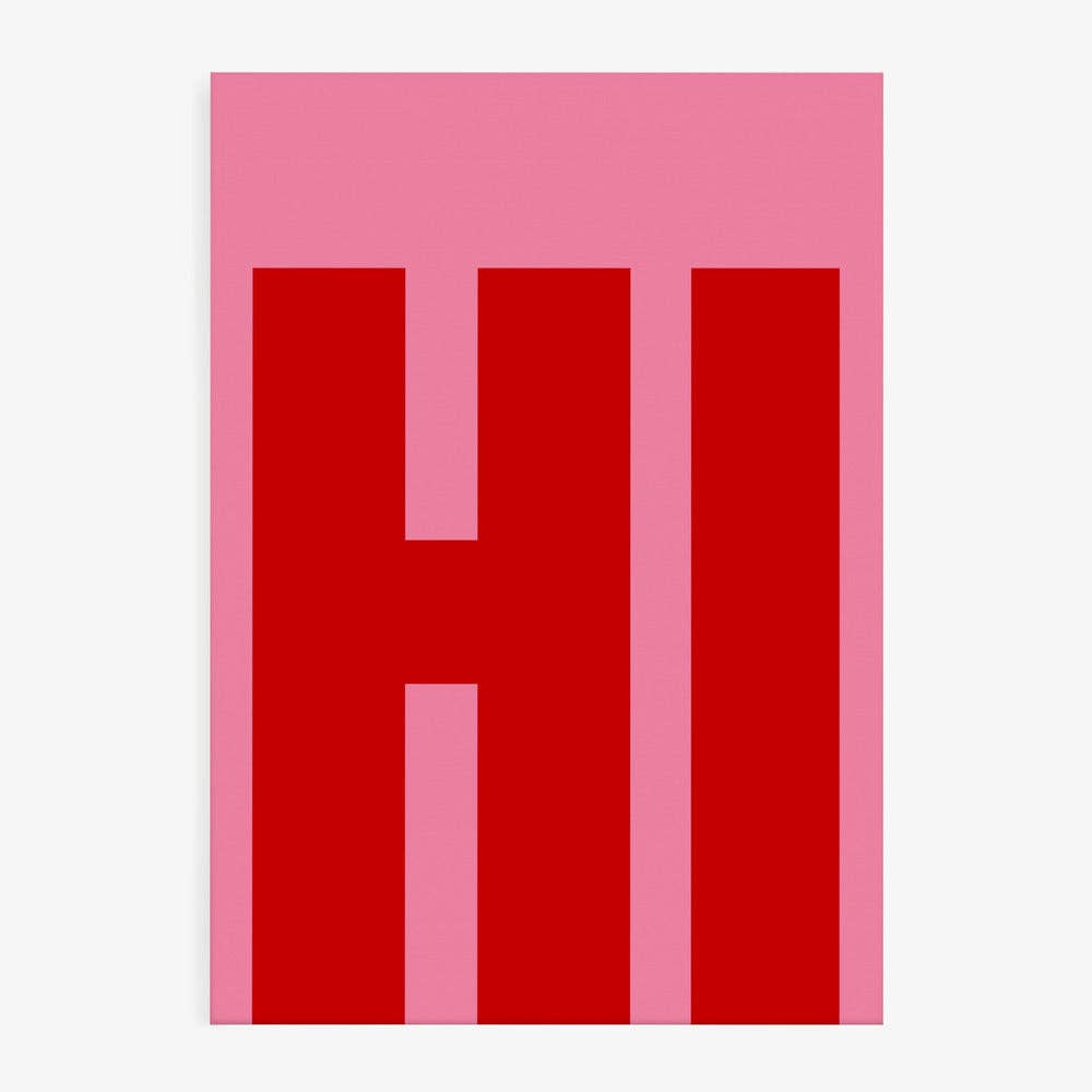 Impression artistique typographique « HI » — Poster graphique pop: Pas de cadre / 30x40 cm