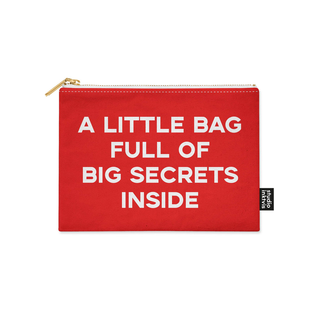 Trousse maquillage rouge « A LITTLE BAG FULL OF BIG SECRETS »