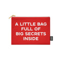 Trousse maquillage rouge « A LITTLE BAG FULL OF BIG SECRETS »