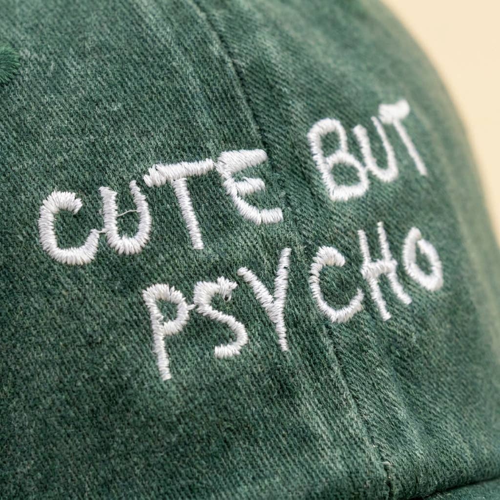 Casquette rose brodée « Mignonne mais psychopathe »: Pink