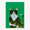 Affiche artistique — Chat en smoking, pouce levé : aquarelle fantaisiste: Pas de cadre / 30x40 cm