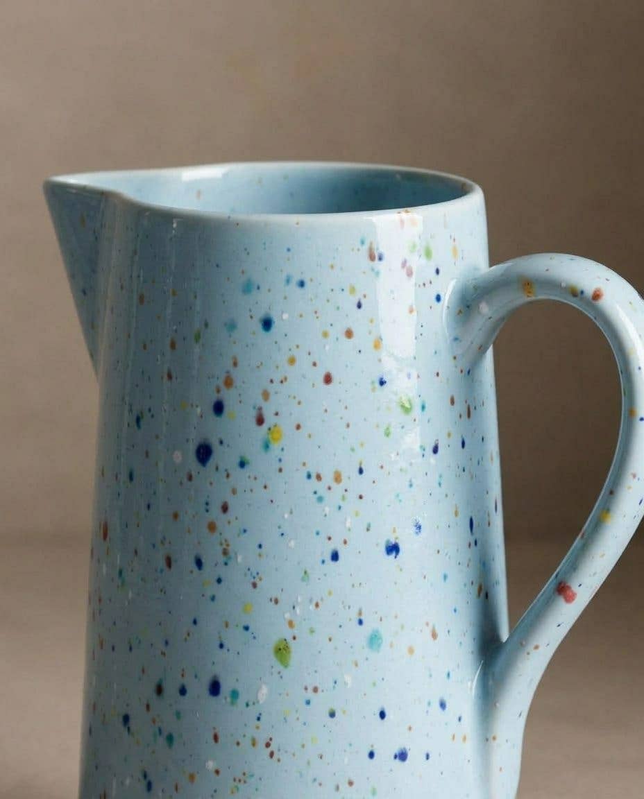 Pichet en grès 1,5 L bleu doux de la collection Party