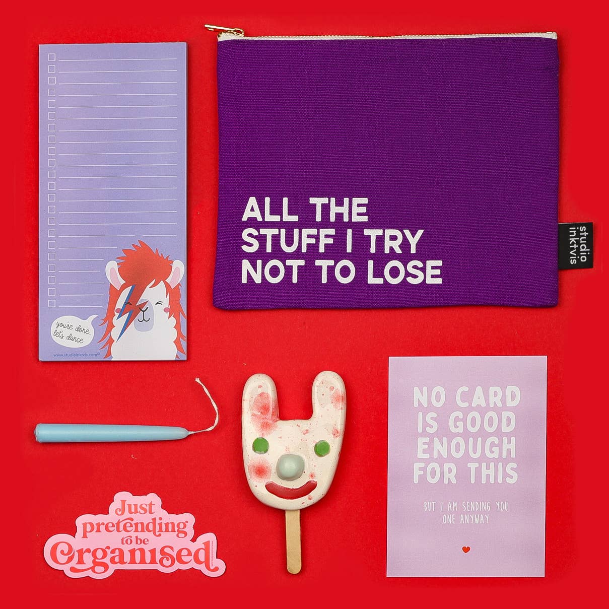 Trousse maquillage violette « All The Stuff I Try Not To Lose »