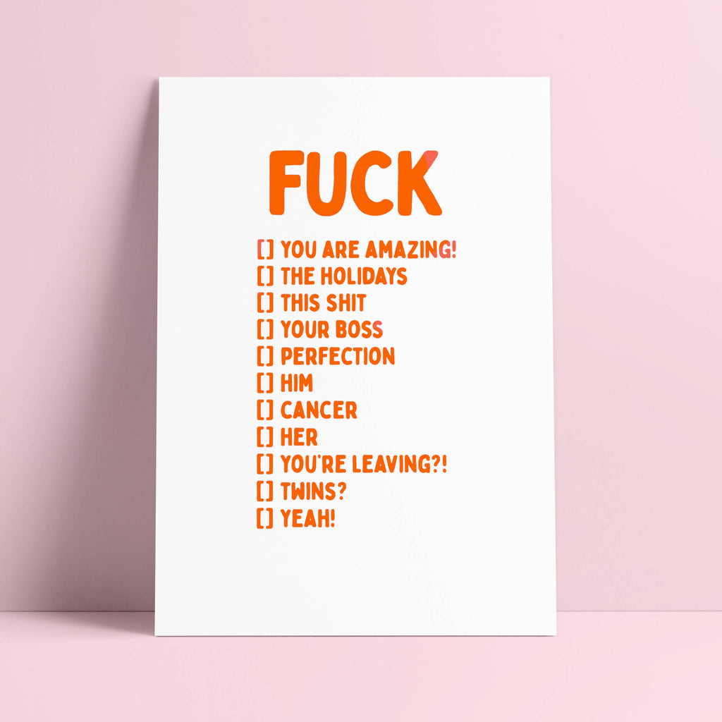 Carte postale « FUCK you are amazing, him, cancer, holidays »