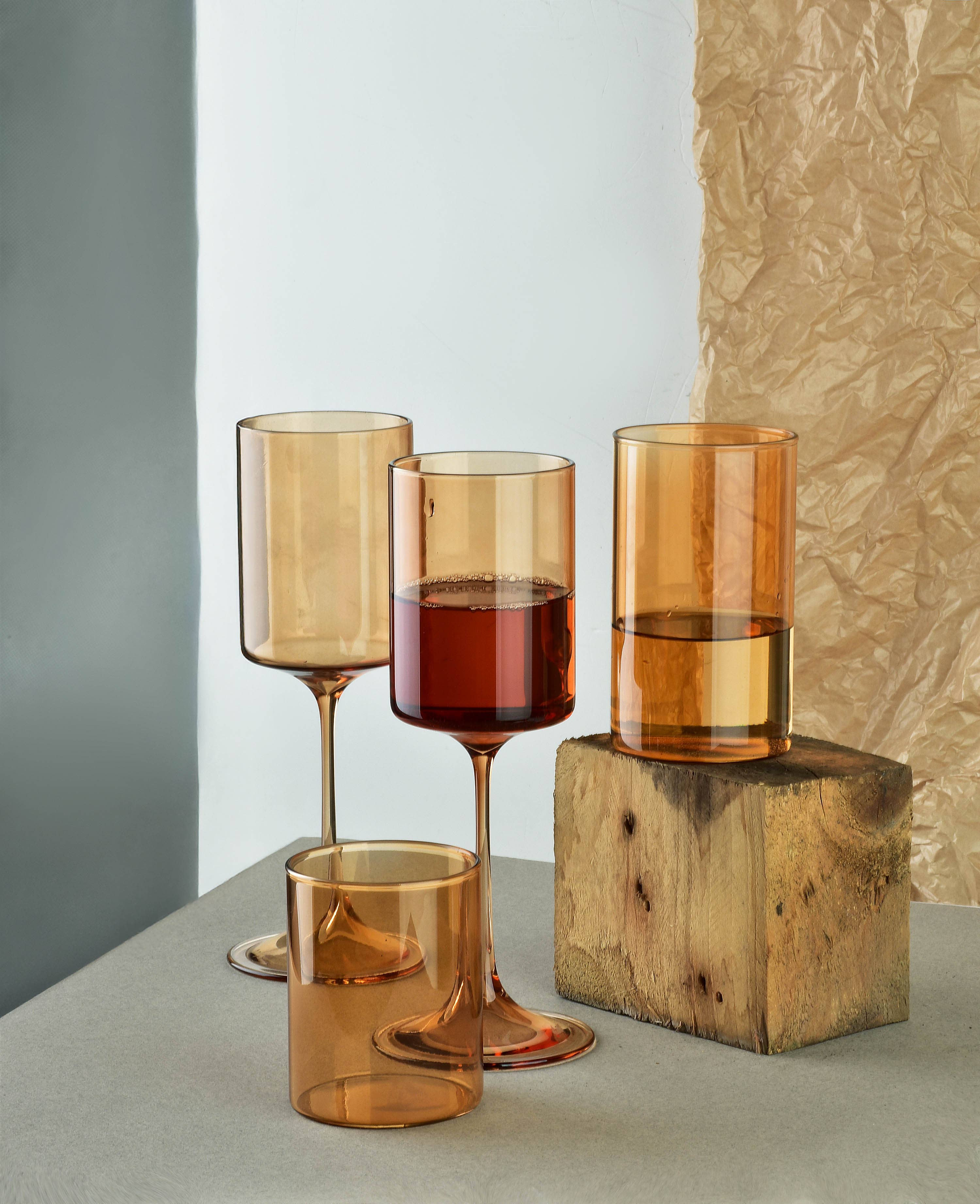 Ensemble de 4 verres ROMANE Ambre