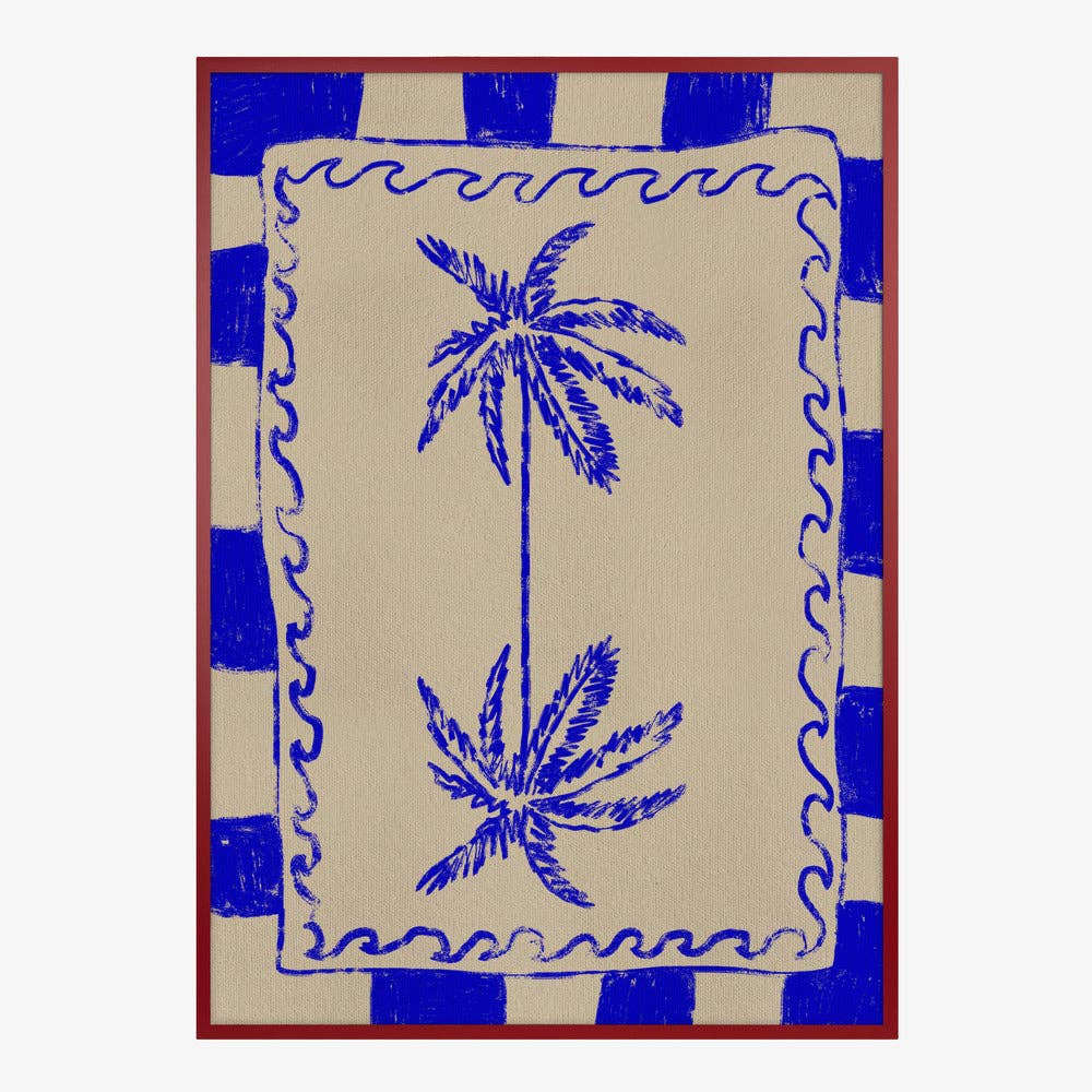 Estampe « Palmiers » - Linogravure bohème: Pas de cadre / 30 x 40 cm