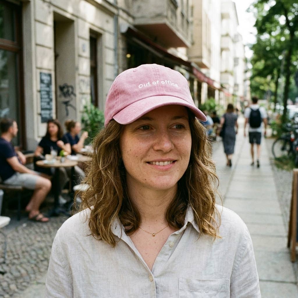 Casquette rose brodée « Hors du bureau »: Black/Gray