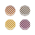 BLU KAT Set de 4 dessous de verre à damier - palette chaude - 11 cm