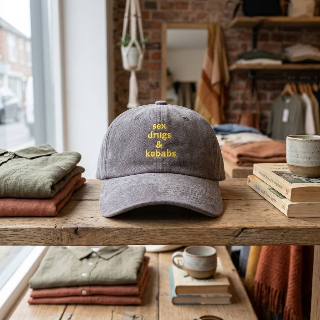 Casquette grise brodée « Sex Dr*gs & Kebabs »: Vert