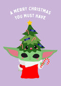 Carte postale de Noël Star Wars bébé Yoda
