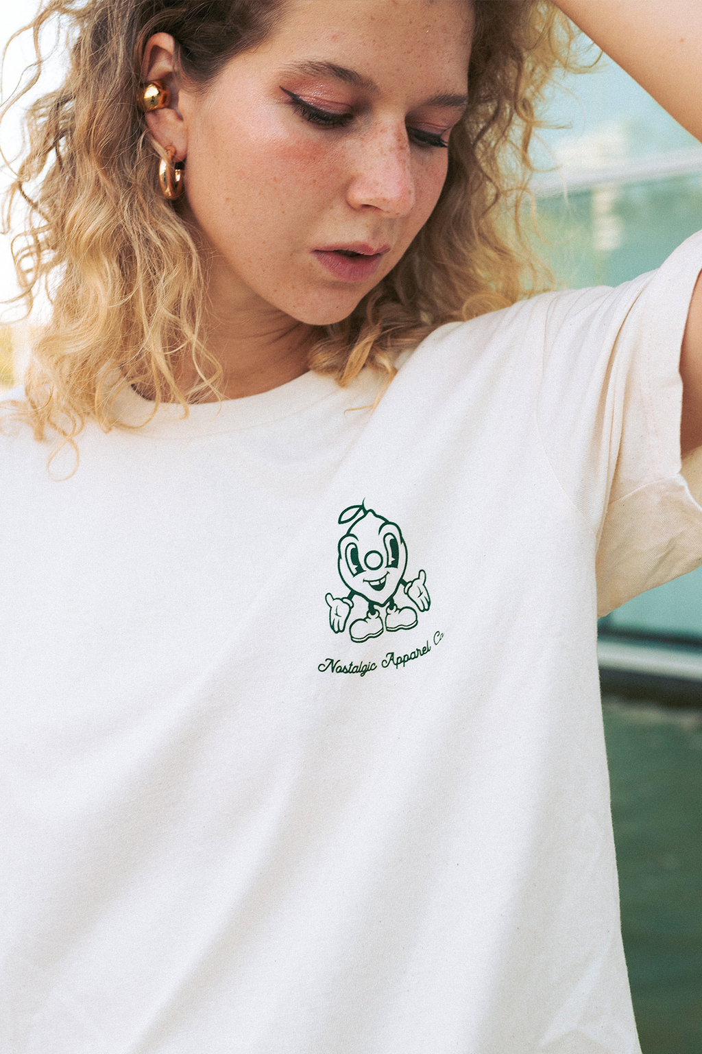 T-shirt naturel unisexe "Easy Peasy" : M / Oversize
