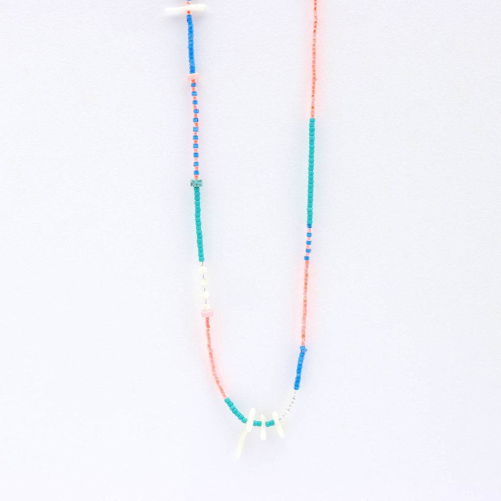 Metari collier délicat à perles, ras-du-cou surf coloré
