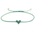 Bracelet vert mer Love Ibiza avec petit cœur