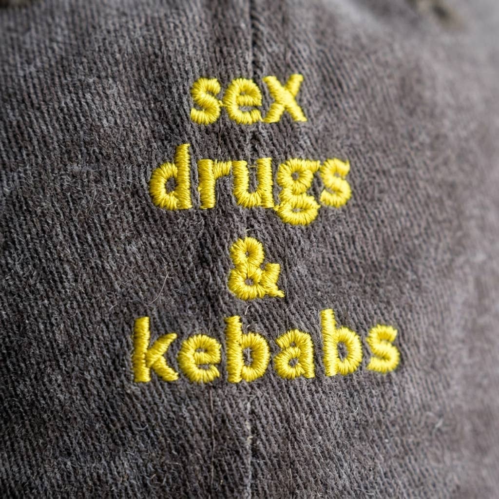 Casquette grise brodée « Sex Dr*gs & Kebabs »: Vert