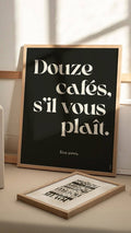 Affiche | Douze Cafés, S’il Vous Plaît | Poster Minimaliste: L - 30x40cm