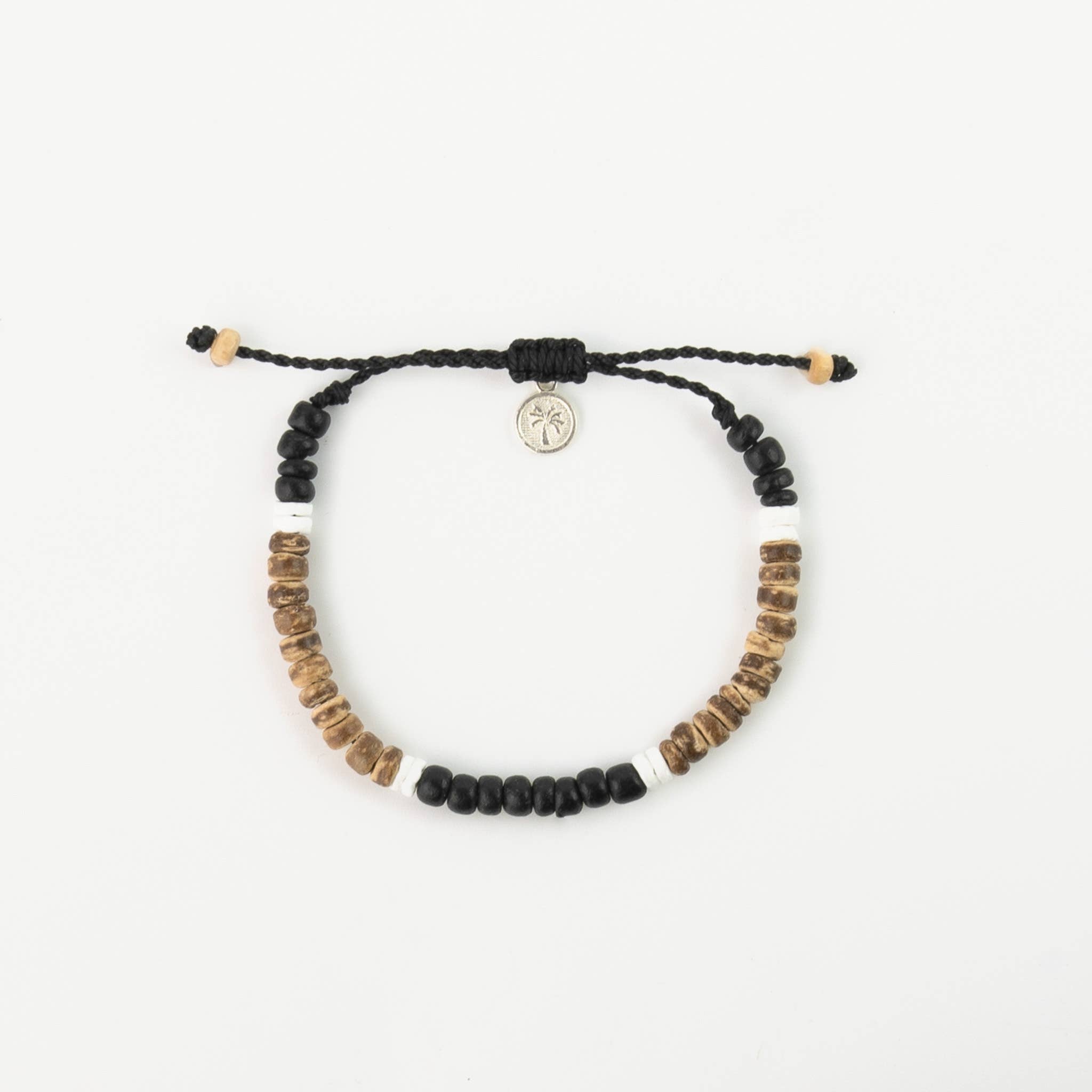 Bracelet à perles Coconut Bay, bracelet empilable réglable: Mélange de bois naturel