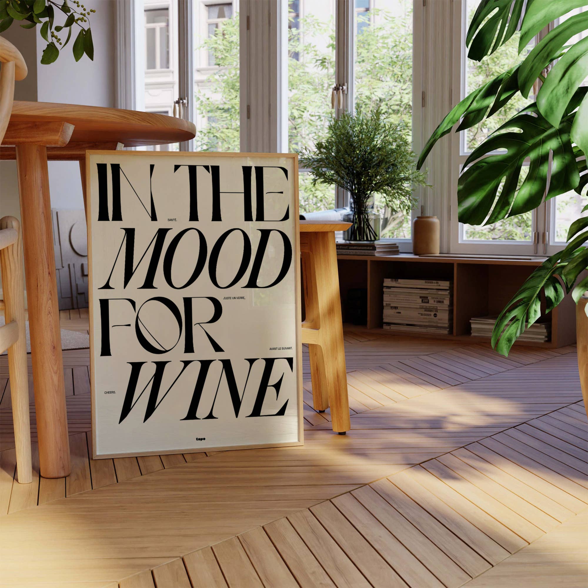 Affiche | In the mood for wine | Poster typographique: L - 30x40cm