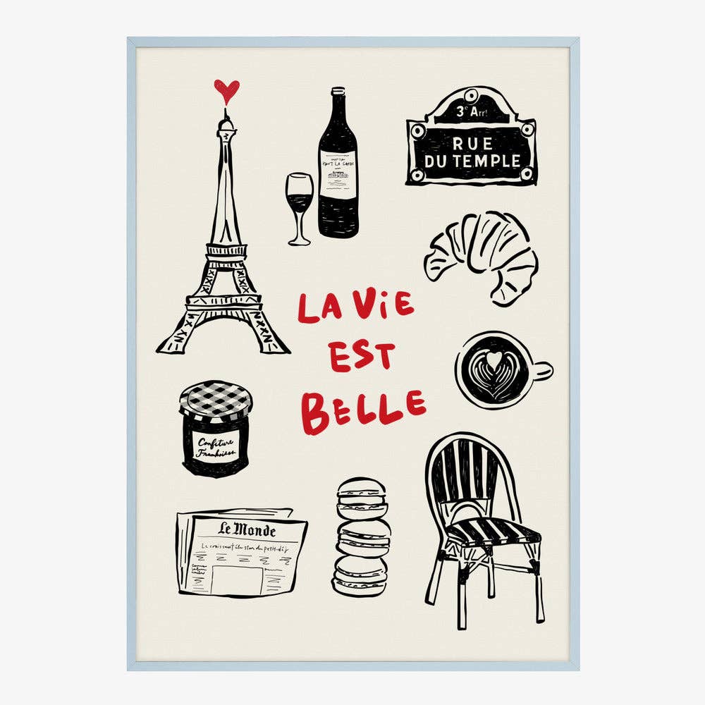 Affiche « Icônes de Paris » – Décor en encre noire: Pas de cadre / 30 x 40 cm